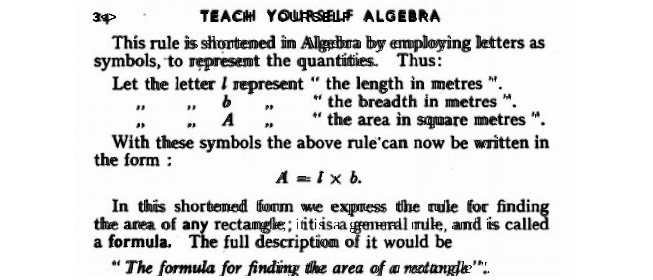teach yourself algebra book page